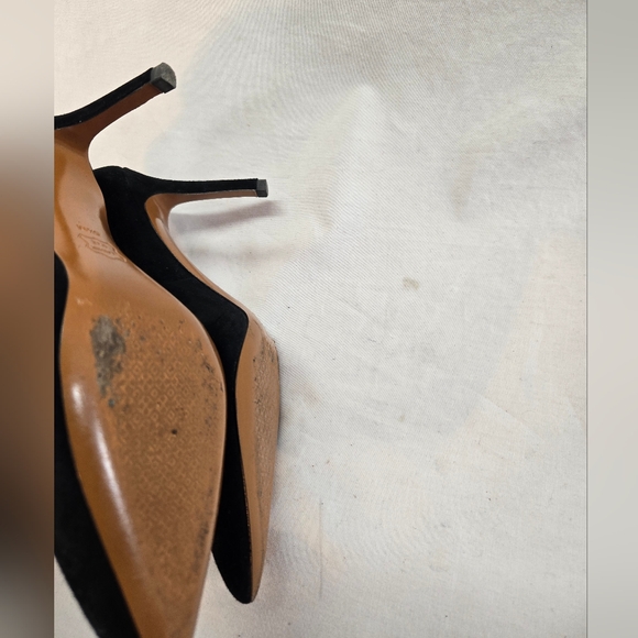 Tory Burch Women's 5M Black ELIZABETH Pointed Toe Pump Royal Suede - Picture 6 of 8